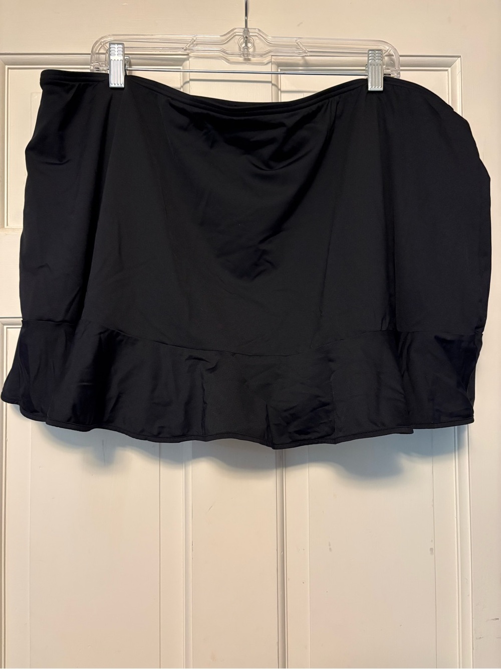 Lands' End Black A-Line Skirt with Ruffle Hem